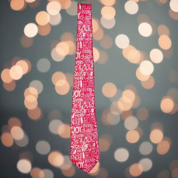Christmas Musical Necktie Red Novelty Holiday Party Tie New Festive - Picture 8 of 8